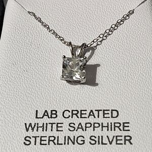 Macy's Sterling Silver Necklace with White Sapphire